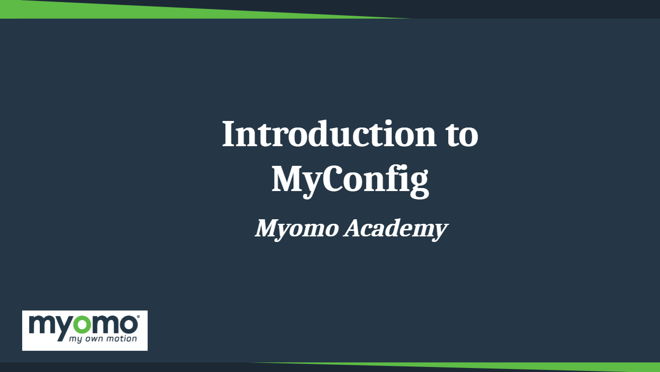 Introduction to MyConfig